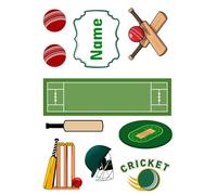 Edible print A4 Personalised cricket theme Cake topper set cake decorations Premium ICING PAPER - - NOT-PRECUT -