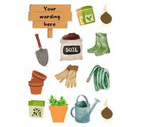 Edible print A4 Personalised garden theme Cake topper set cake decorations Premium ICING PAPER - - NOT-PRECUT -