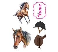 Edible print A4 Personalised Horse theme Cake topper set cake decorations Premium ICING PAPER - - NOT-PRECUT -