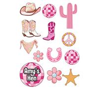 Edible print A4 Personalised Last Rodeo Hen Party theme Cake topper set cake decorations Premium ICING PAPER - Cow boy girl - NOT-PRECUT