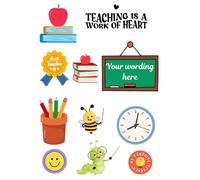 Edible print A4 Personalised Teacher theme Cake topper set cake decorations Premium ICING PAPER - - NOT-PRECUT - SCHOOL