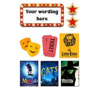 Edible print A4 Personalised Theatre Musicals theme Cake topper set cake decorations icing paper UNCUT