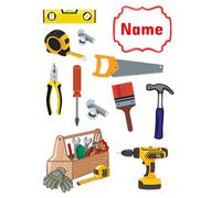 Edible print A4 Personalised Tools DIY theme Cake topper set cake decorations Premium ICING PAPER - - NOT-PRECUT - handy man/builder