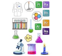 Edible print A4 Science- Scientists theme Cake topper set cake decorations wafer card NOT PRECUT - Birthday/Retirement - Biology - Chemistry - Physics (Chemistry)