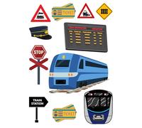 Edible print A4 Train theme Cake topper set cake decorations wafer/icing paper UNCUT - Birthday - Retirement (wafer card)