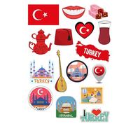 Edible print A4 Turkey theme Cake topper set cake decorations wafer/icing paper UNCUT - Birthday - Holiday - BonVoyage (wafer card)
