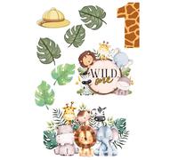 Edible print A4 Wild one theme Cake topper set cake decorations wafer/icing paper UNCUT - 1st Birthday Safari (icing paper)