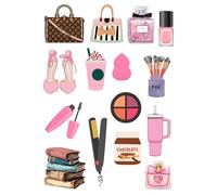 Edible print A4 woman makeup books Cake topper set cake decorations wafer card NOT PRECUT - Birthday -Retirement - handbags (design 1)