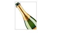 Edible print Champagne bottle Cake topper decoration on premium icing paper up to A4 height- uncut (7")