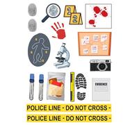Edible print Forensics Crime scene theme Cake topper set cake decorations wafer card -NOT-PRECUT- Birthday - Retirement -