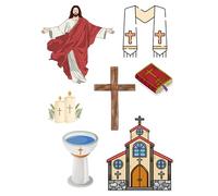 Edible print Religous theme Cake topper set cake decorations wafer/icing paper UNCUT - Birthday - Retirement - Church, Jesus, Bible (wafer card)