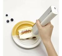 Edible Printer for Cakes - Handheld Food Print Pen for DIY Cake and Coffee Art - Portable Mini Latte Art Tool for Bakeries, Cafes, and Restaurants with Brown Ink Cartridges