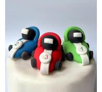 Edible Racing Cars Cake Toppers - 3D Sugar Fondant Figure - Kids Birthday Decorations - Handmade Present (cars)