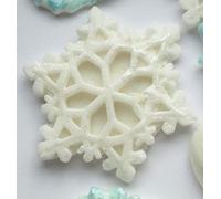 Edible Snowflakes Cupcake Toppers - Frozen Cake Topper, Fondant Decorations, Winter Baby Shower Bridal, Winter Wonderland Wedding Cake Blue (24, Mix(Big & Small) Snowflakes - White)