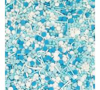 Edible Sprinkles for Cake Decorating 100g Mix for Pearls Wafers Sugar Strands-Crystals Edible Blue Sprinkles for Cake Topper Wedding Birthday Christmas Halloween Easter Thanksgiving Carnival Party