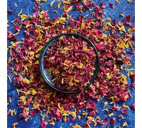 Edible 'Sunset' Natural Dried Flower Petal Mix - 100g - Yellow and Orange Marigold with Red Rose - Certified Food Grade (297)