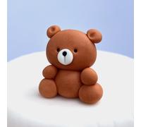 Edible Teddy Bear Cake Topper - Sugar Fondant 3D Cake Decoration - Handmade