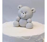 Edible Teddy Bear Cake Toppers - 3D Sugar Fondant Figure - Kids Birthday Decorations - Handmade Present
