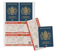 Edible Wafer Passport & Plane Ticket Boarding Pass - A4 Wafer Paper Easy To Cut - Holiday Cake Decorations Cupcake Topper
