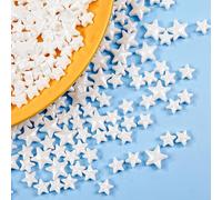 Edible White Star Sprinkles, Star Sprinkles for Cake Decorating, Edible Cake Decorations, Cupcake Topper, Birthday Party Supplies