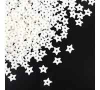 Edible White Star Sugar Sprinkles, White Hallow Star Sprinkles for Cake Decorating, Baking Cake Decorations, Cupcake Cookies Topper, Chirstmas Party Supplies