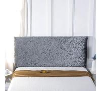 EDIEGO Bed Headboard Slipcover Crushed Velvet for Single/King/Double Headboard covers Stretch Furniture Protective Dustproof Cover For beds Wood. (Grey,120cm)