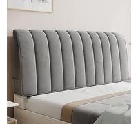 EDIEGO Headboard Cover Velvet Padded Bed Headboard Slipcover fully covered with wooden board,Cushion thickened soft package bedside cover, backrest dustproof feeling (Grey,1.8m)