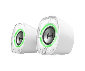 Edifier G1000 II Desktop Computer Speakers for Gaming, 2.5" Full-Range Driver & Enhanced Bass, Bluetooth 5.4 USB-C AUX, 9 Dynamic RGB Lighting Modes for PC -white