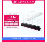 Edifier G1500 Bar Desk Soundbar Computer Speaker 7.1 Surround Sound Bluetooth 5.3 + USB-A Connections RGB Lighting with Mic White
