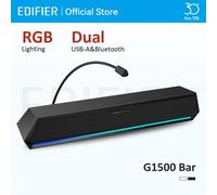 Edifier G1500 Bar Desk Soundbar Computer Speaker 7.1 Surround Sound Bluetooth 5.3 + USB-A Connections RGB Lighting with Mic Black