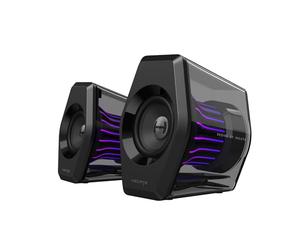 Edifier G2000 Pro 2.0 RGB Gaming Speakers, 64W Peak Power, Black | Virtual 7.1 Surround Sound, 270° TempoFlow Light Sync, Transparent Design, BT/USB-C/AUX Input for PC PS5 Switch Game Console