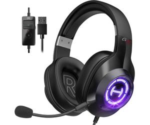 Edifier G2II Gaming Headset for PC PS4 USB Wired Gaming Headphones with 7.1 Surround Sound with Noise Canceling Microphone and RGB Light 50mm Driver Compatible with Mac Desktop PC-black