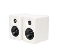 Edifier M60 Compact Desktop Speakers 2.0: Bluetooth 5.3, 66W RMS, Hi-Res Wireless Audio, LDAC, 3” Mid Bass & 1” Tweeter, USB-C/AUX Inputs, Multimedia Speaker with Stands for PC Gaming & Music - White