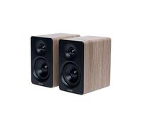 Edifier M60 Compact Desktop Speakers 2.0, for PC/Laptop/Computer, Bluetooth v5.3, USB C & 3.5 mm AUX, Hi-Res Audio Wireless Certified, 66W RMS, for Music and Gaming, Pair with Stands, Wood Grain