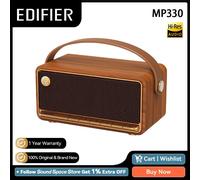 Edifier MP330 Portable Bluetooth Speaker Hi-Res Audio Bluetooth V6.0 Stereo Pairing USB-C TF Card Inputs 40W RMS 19H Playtime Retro Black