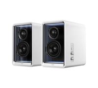 Edifier QR65 Desktop Active Monitor Fast Charging PC Speakers, 70W RMS Hi-Res Audio Monitors, Bluetooth Speakers with Stands for Computer Gaming, Bluetooth/USB-A/RCA Input, Abyss Light Effect (White)