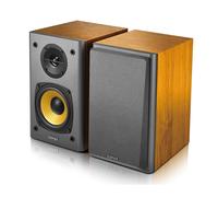 Edifier R1000T4 Active 2.0 Powered Bookshelf Speaker System For TV, PC, Laptop, Computer - 24W Total Power Output - 4" Bass Driver - Brown