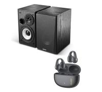 Edifier R990BT Bluetooth 5.4 Bookshelf Speakers (Black) + R1 Open-Ear True Wireless Earbuds (Gray) - Portable Listening & Desktop Audio Immersion, All-Round Sound Experience