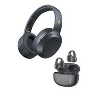 Edifier W820NB PLUS Gen 2 ANC Headphones (Dark Gray) + R1 Open-Ear True Wireless Earbuds (Gray) - Hi-Res Audio, All-Encompassing Sound Experience