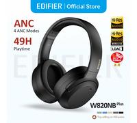 Edifier W820NB Plus Wireless Noise Cancelling Headphones 43dB ANC Hi-Res LDAC Codec 49hrs Playtime Over-Ear Bluetooth Headset Black