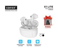 Edifier X1 Lite True Wireless Earbuds， Bluetooth 5.4 Earphones with 26 Hours Playtime Single Mic AI for Clear Calls， IP54 Sweat Resistant Low Latency Headphones Supports Fast Charging