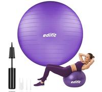 EDIFIT, Pilates Ball, 55.65 and 75, Home Exercise, Includes Pump, Fitball, Pregnant, Yoga Accessories, Gym, Various Sizes (55 cm, Violet)