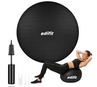 EDIFIT, Pilates Ball, 55.65 and 75, Home Exercise, Includes Pump, Fitball, Pregnant, Yoga Accessories, Gym, Various Sizes (55 cm, Black)