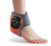 EDIFOLLY Heated Ankle Brace, Cordless Ankle Massager with 5 Heat Settings, Rechargeable Ankle Heating Pad with LCD Display, Heated Ankle Support for Left and Right Foot