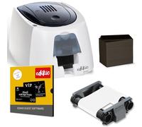 Edikio Guest Access - Card Printing Pack - Durable, Easy-to-Clean, Customizable Buffet Labels - Fast, Monochrome, One-Sided Printing - Includes Printer, Design Software, Black Cards, and White Ribbon