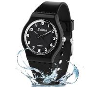 Edillas Kids Analogue Watch Girls Boys,Child Waterproof Learning Time Wrist Watch Easy to Read Time WristWatches (Black-8816)