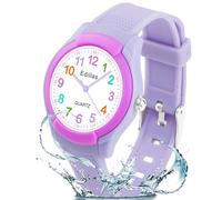 Edillas Kids Watches,Children Analogue Quartz Watch for Boys Girls Kids Waterproof Time Teach Watches,Soft Band Wrist for Kids Sport Outdoor Wrist Watches (Purple)