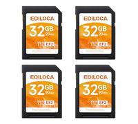 Ediloca SD Card 32GB, 4Pcs, Memory Card, Up to 100MB/s, UHS-I, C10, U3, V30, Full-HD & 4K Video, DSLR Camera SD Card, Must-Have for Professional Photographers(EF2)