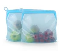 EDIMENS 1.5L Self-Standing Silicone Food Bags | 2 Pack Reusable Freezer Bags, BPA-Free Leakproof Food Pouches | Dishwasher, Microwave & Sous Vide Safe | Eco-Friendly Storage for UK Kitchen