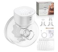 EDIMENS Electric Breast Pump Hands Free LED Display Wearable Breastfeeding Pumps 3 Modes and 9 Levels Low Noise Rechargeable Wireless Protable with 19/21/24mm Flanges Breast Milk Storage Bag